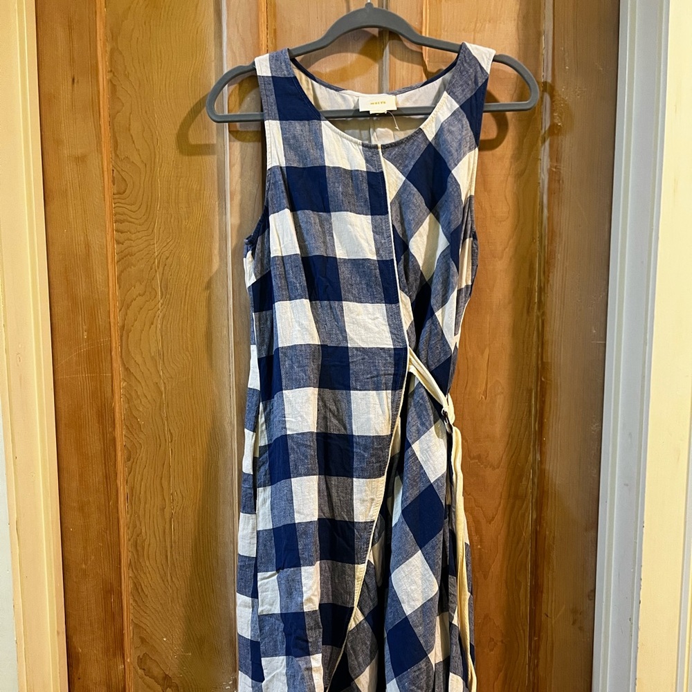 Asymmetrical Hem Gingham Anthropologie Midi Dress